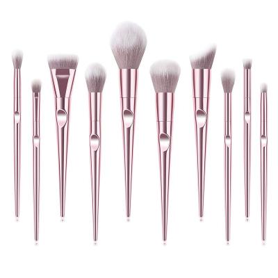 China Angular Blush Premium Synthetic T Bristle Makeup Brush For Face Foundation Blending Blush Eye ShadowBlush Eyeshadow Eyeliner 10PCS for sale