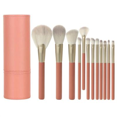 China Angular Blush Low Moq Cruelty Free Synthetic Vegan 9 Piece Wooden Handle Private Label Pro Make Up Brush for sale