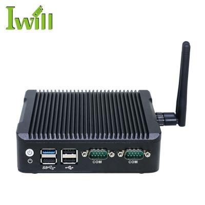 China 2 Fanless Mini Quad Core Intel J1900 LAN Barebone System Fanless Fanless Mini Fanless Mini Aluminum PC Win10 For Self Service Terminals for sale