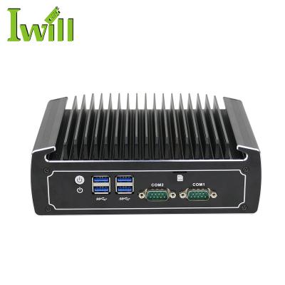 China Mini itx case I will 8th generation N15 linux high quality fanless barebone 2 Ethernet mini all-aluminum alloy PC i5 support RS485 for sale