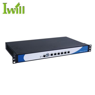 China Mini ITX Chassis 1U Rack Mount Server PC 3855u Dual Core 6 Ethernet Ports Linux Firewall Pure Aluminum Server with Fan for sale