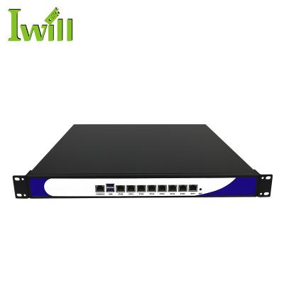 China 1U Pure Aluminum Server 19 Inch 1U Rack Case i5 6500 Quad Core 8 * LAN Embedded SIM Slot PC Firewall Router Mini Support 3G 4G for sale