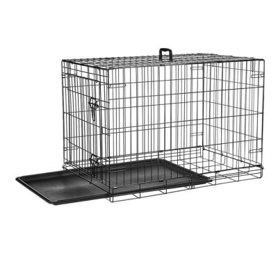 China Stocked 2022 New Styles Heavy Duty Collapsible Metal Stainless Steel Metal Pet Cage Kennel Wholesale 20% Shipping for sale