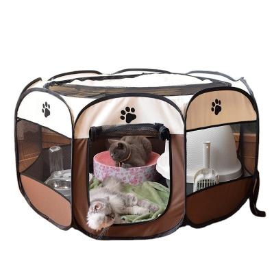 China 2022 New Style Breathable Wholesale Octagon Oxford Cloth Playpen Dog Cage Indoor Outdoor Exercise Kennel For Dog Cat Foldable Carrier for sale