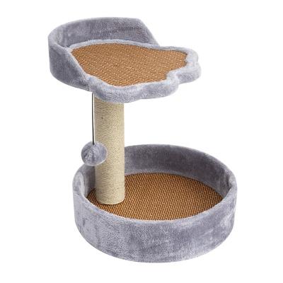 China 2022 Wholesale Stable Nest Jumping Toy Cat Xiwei Pet Cat Climbing Frame Summer Rattan Mat Cat Viable Small Scratching Post for sale