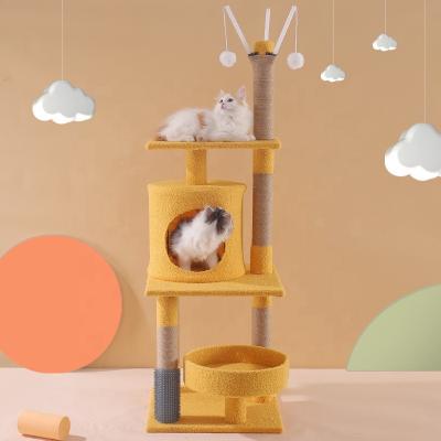 China Cashmere Viable Cat Scratch Tree Hemp Rope Cat Scratching Post from Cat Climbing Frame Sisal Teddy for sale