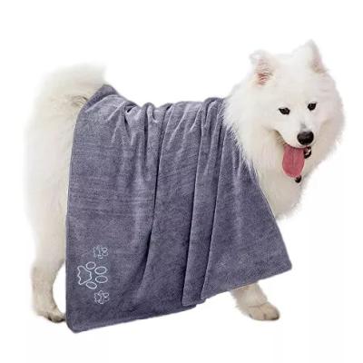 China Viable Dog Towel Hot Sale High Quality Dog Bath Cleaning Towel Quick Dry Absorbent Custom Embroidered Logo Microfiber Pet Towel for sale