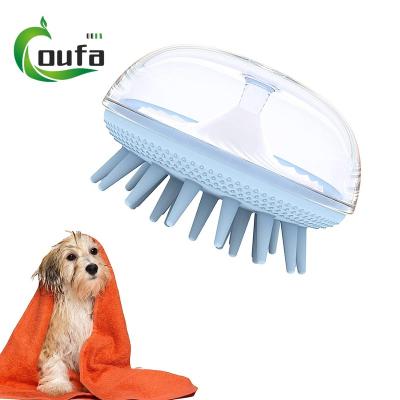 China Stocked From Factory Directly Jellyfish Soft Silicone Dog Cleaner Massaging Tool Pet Grooming Bath Brush for sale