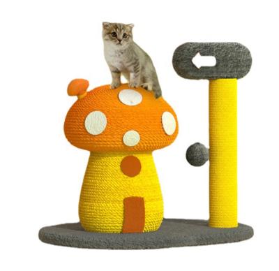 China Wholesale Modern Flower Cat Tree Tower Houses Scratches Factory Viable Large Rising Cute Luxury Pet Mushroom Cat Tree for sale