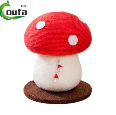 China High Quality Viable Red Cute Pet Cat Tree Mushroom Mail Tree Ball Toy Cat Screaching Mushroom Climbing Sight Pet Cat Tree for sale