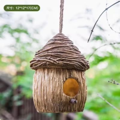 China Windproof Humming Bird Houses For Outdoor Natural Grass Bird Hut Hanging Hanging Hand - Woven Hummingbird Nest for sale