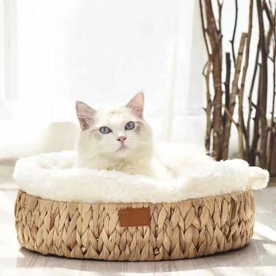 China Indoor Wholesale Hot Sale Handmade Woven Pet Sofa Bed Cushion Comfortable Soft Cat Dog Bed Breathable For Living Room for sale