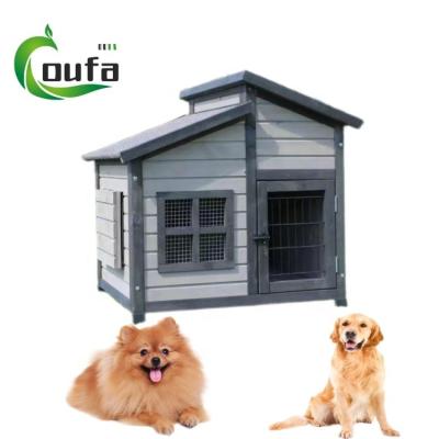 China Breathable Pet Houses Dogs Kennel Villa Customized Size Wooden Cat Dog Cage House for sale