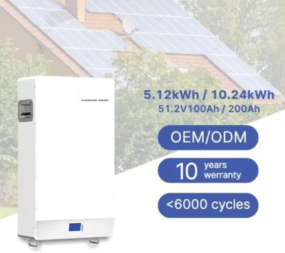 China Energía solar Batería solar 100ah 200ah 5kwh 10kwh Batería de litio 48v Lifepo4 Batería Powerwall montada en venta