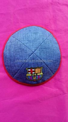 China 2016 Round Burlap Kippah For Bar / Bat Mitvazh Wedding Kippah for sale