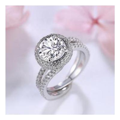 China 2021 CLASSICS new style Diamond Starlight artificial S925 Sterling Silver Ladies Wedding Ring for sale