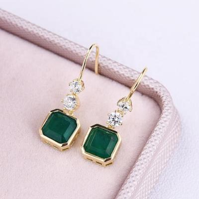 China Other new 925 Sterling Silver Square 3.0 carat 8*8mm simulation Diamond Pendant Earrings good quality for sale