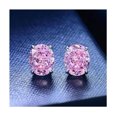 China Other Profession Design Wedding Simulated Diamond 925 Sterling Silver Pink Sapphire Earrings for sale