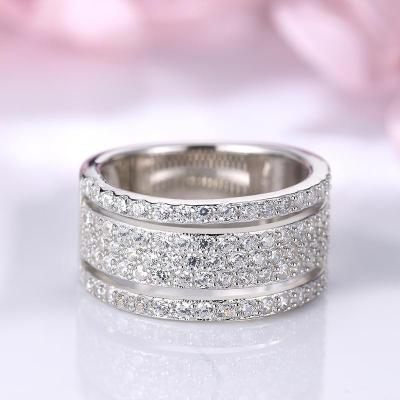 China Trendy Luxury Diamond Ring 925 Sterling Silver Rings Jewelry Women for sale