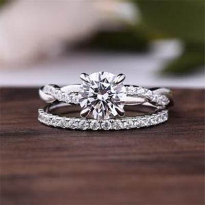 China TRENDY Big Diamond Fashion Jewelry Fashion Jewelry 925 Sterling Silver Wedding Band Rings for sale