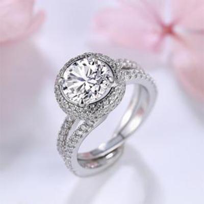 China New FASHIONABLE Design Jewelry 925 Sterling Silver Moissanite Ring Customized Wedding Engagement Ring for sale