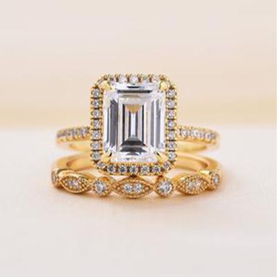 China FASHIONABLE Synthetic Moissanite Diamond Rings from Sterling Ring Jewelry 925 Sterling Silver Silver Color for sale