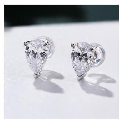 China Other Factory Supply Custom Jewelry Sterling Silver Ladies Earrings Diamond Ear Drop Studs for sale