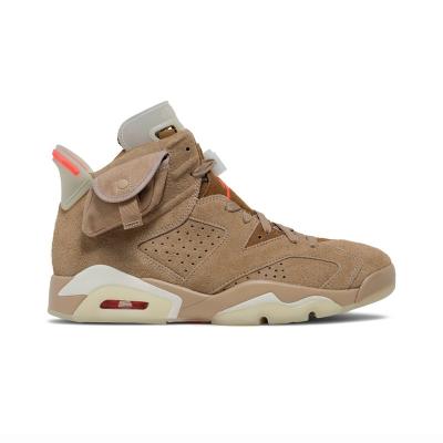 China A6J Retro High Quality Anti-slippery Mens Basketball Shoes Travis Scott X British Khaki J6 Travis Scott X for sale