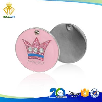 China Sustainable Glitter Crown Pet Tag with Soft Enamel Color for sale