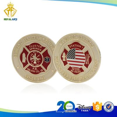 China Europe Manufacturer Cluster Springs Fire Department Challenge Coin for sale