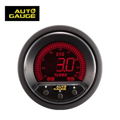 China Digital Gauge 52mm Adjustable 4 Color Sensor Digital LCD Turbo Pressure Boost Gauge for sale