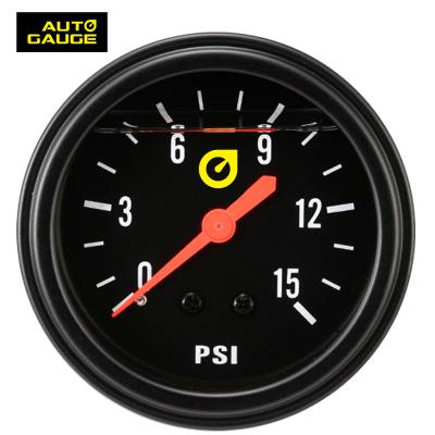 China AUTO METER 65mm Black Face White Led Display Clear Lens Oil Pressure Gauge With 15 PSI Speed ​​And Sensor For Universal Vehicle 65mm (2-9/16 Inch) for sale