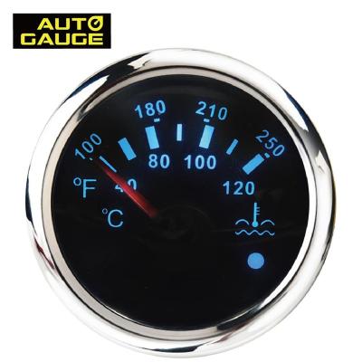 China Automobile/Generator 52mm Black Face LED Display Blue Water Temperature Gauge For Car for sale