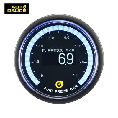 China Turbo Fuel Pressure Gauge Best Selling 52mm Auto Aluminum Rims OLED Fuel Pressure Gauge For Car for sale