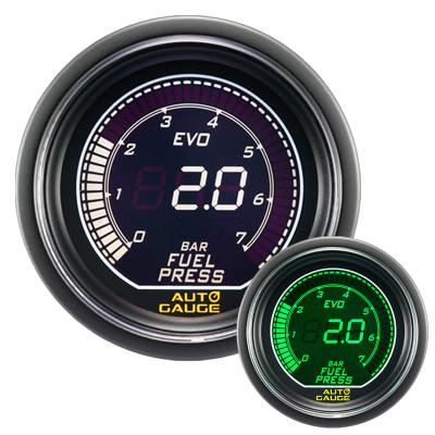 China 52 Meter White Green Electronic Sensor Inclusive 52mm LCD Display Automobile Car Truck Diesel Fuel Pressure Gauge MM Digital PSI BAR for sale