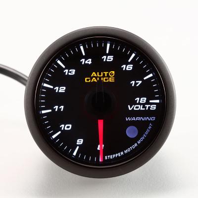 China Black Volt Gauge Auto With Needle Silent Sweeping Panel Racing Accessory Volt Gauge With Warning for sale