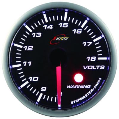 China Easy Installation 60mm White Car Parts LED Volt Gauge With Warning for sale