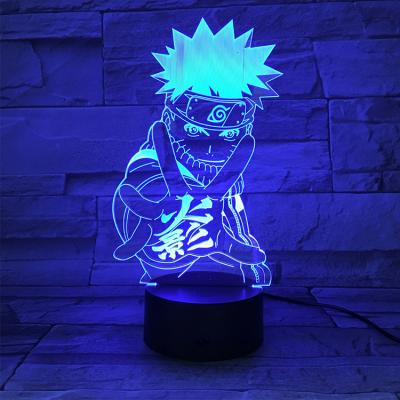 China Modern Kids Bedroom Decor Anime 7 Color Changing Visual Lamp 3D LED Night Lights For Birthday Gift for sale