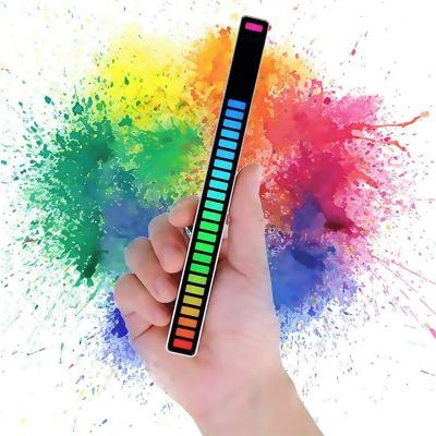 China Sounds Responsive 32 Bit Music Level Meter Aluminum Bar Voice Sound Control Audio Spectrum RGB Light for sale