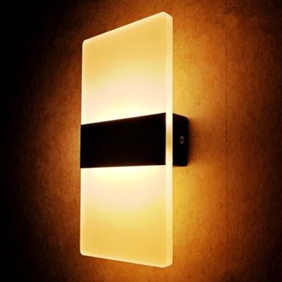 China Modern Nordic Style Indoor Warm Light White Acrylic Led Wall Lamp For Morden Bedroom Restaurant Decoration for sale