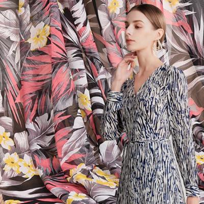 China Anti-Static 100%Polyester Printed Fabric Chiffon Printed Fabric Digital Printing Polyester Satin Chiffon Silk Fabrics For Dress Apparel for sale