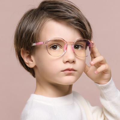 China Yuxun Glass Protective Flat Glass Sunglasses Custom Made Round TR 90 Anti Punk Clear Blue Light For Child Glass Kids for sale