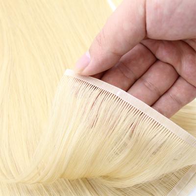 China Thick End Pulled From Human Weft Silky Straight Wave 100% Remy Hair Silky Straight Flat Remy Hair Extensions With Double for sale