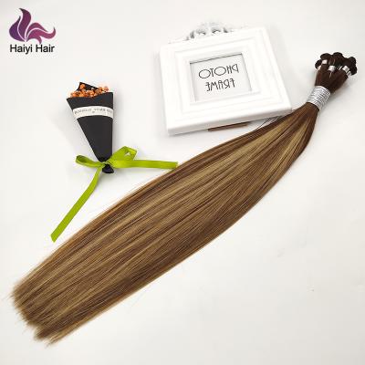 China Natural Black Cuticle Pulled Handtied 100g Silky Straight Virgin Brazilian Raw Double Wave Cuticle Aligned HandTied Silk Straight Hair Weft Extension for sale