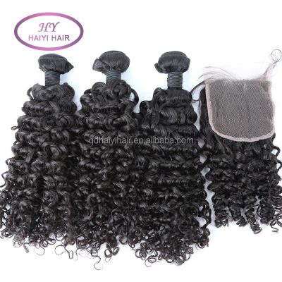 China Big Curly Unprocessed Human Hair Factory Hair Weave Double Stock Weft for sale