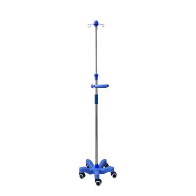 China Modern Hot Selling Finely Processed Adjustable Medical Iv Stand Holder Stainless Steel Infusion Pole for sale