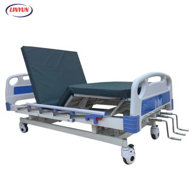 China Hospital Room Manual Cheap Medical Bed Clinic Bed Triple Crank Mobile Hospital Bed for sale