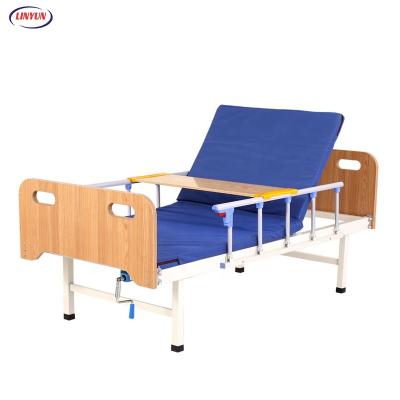 China Lift Your Back Single Function Medical Nursing Outlet Single Crank Factory Manual Hospital Bed For Sale for sale