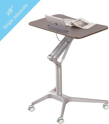 China (Height) Pneumatic Adjustable Single Leg Sit To Stand Desk Height Adjustable Workstation Desk With Movable Base for sale