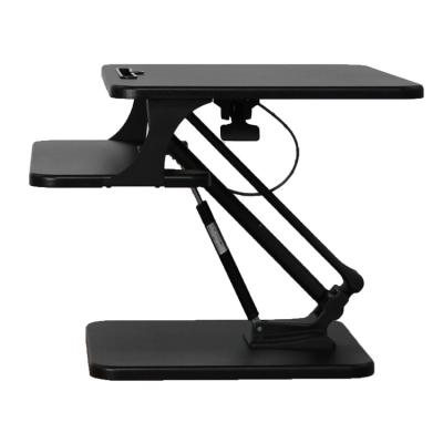 China Adjustable (height) sit to stand table height adjustable gas spring desk riser stand up office workstation with keyboard tray for sale